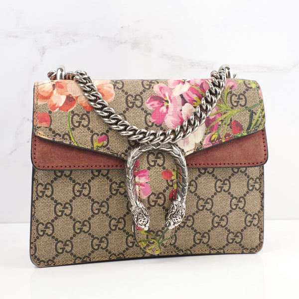 GUCCI
GG Supreme Monogram Blooms Mini Dionysus Shoulder Bag Beige Multicolor Dry Rose