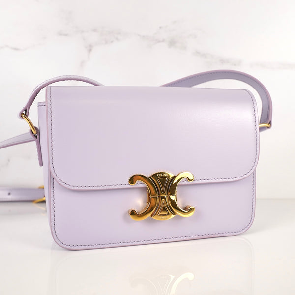 CELINE Shiny Calfskin Teen Triomphe Light Lavender