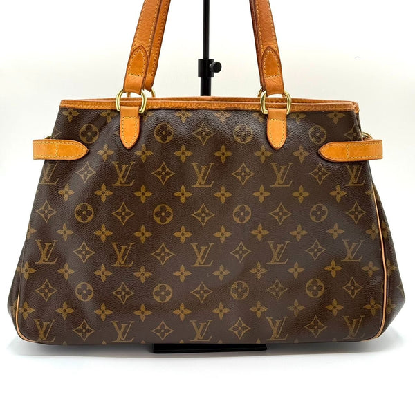 Louis Vuitton Monogram Canvas Batignolles Horizontal Tote Bag Brown Leather Handles