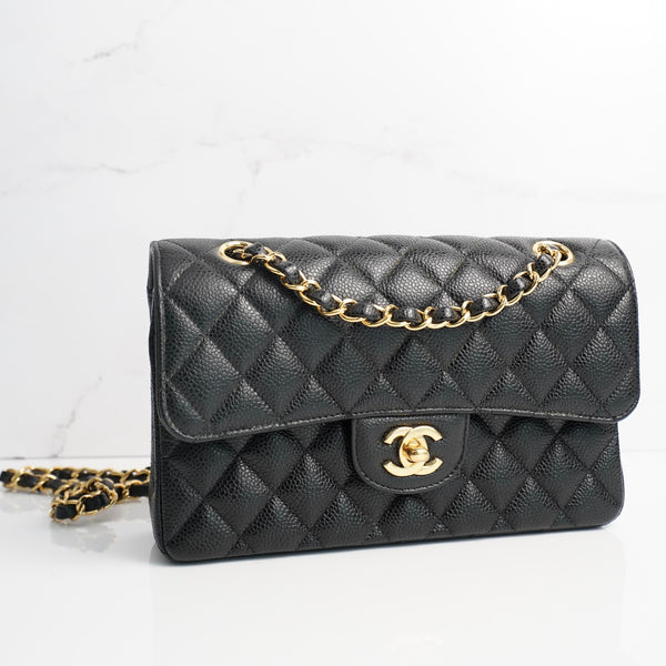 CHANEL Caviar Quilted Small Double Flap Black