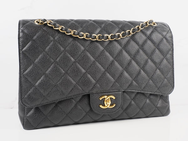 CHANEL Caviar Maxi Flap Black