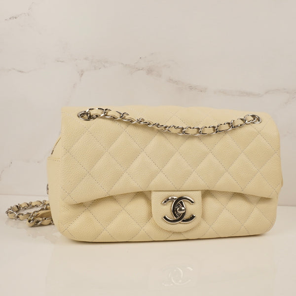 CHANEL Matelasse Shoulder
Bag, Caviar Skin, Off-White