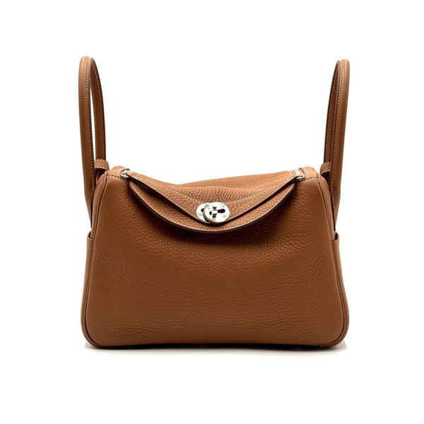 Hermès Lindy 26 Bag In Gold Clemence Leather With Palladium Hardware