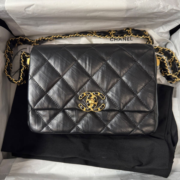 Chanel 23K Leather Wide Shoulder Strap Shoulder Bag