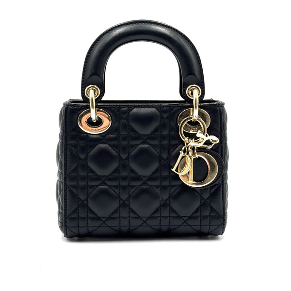 Christian Dior Lady Dior Mini Bag Black Cannage Quilted Lambskin