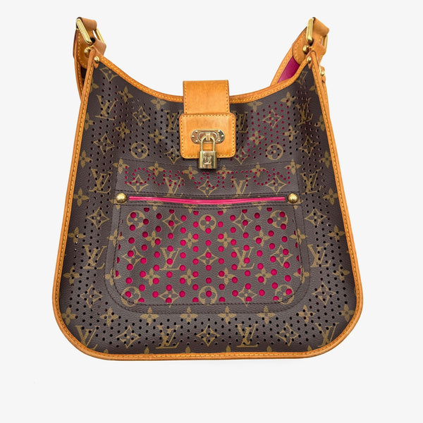 Louis Vuitton Monogram Perforated Artsy Hobo Bag With Pink Interior & Adjustable Strap