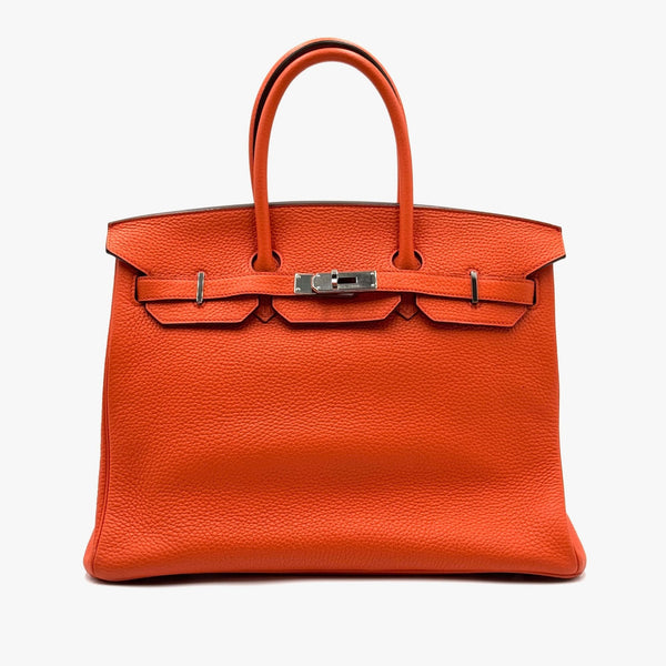 Hermès Birkin 35 Orange Togo Leather Handbag