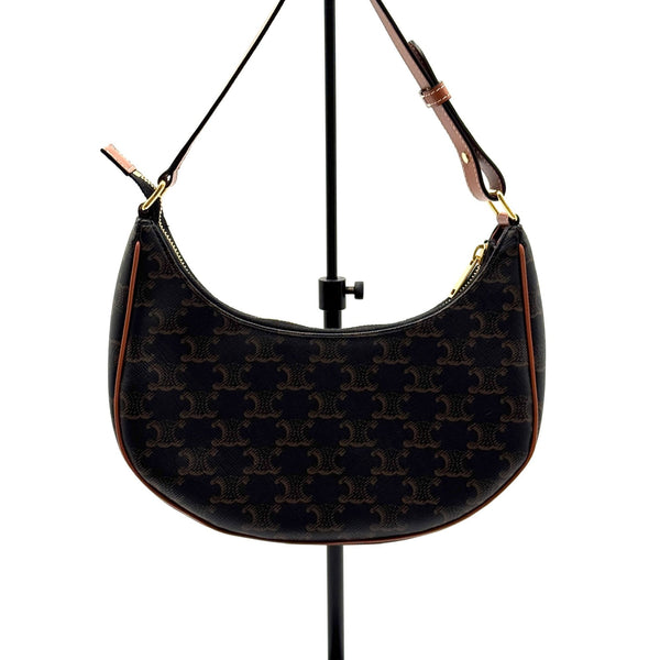 Celine Ava Triomphe Canvas & Leather Shoulder Bag