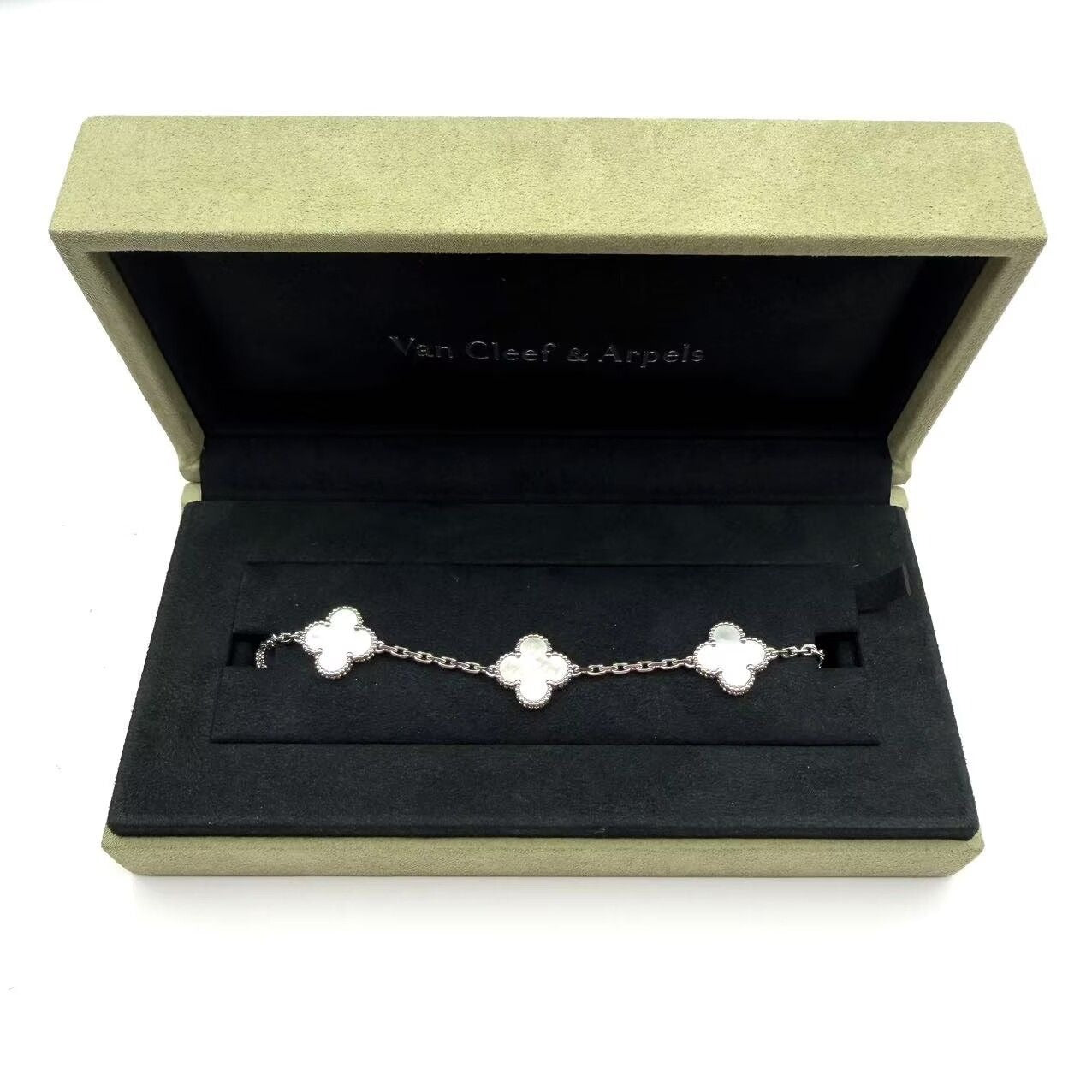 VAN CLEEF & ARPELS 18K White Gold Turquoise 5 Motifs Vintage